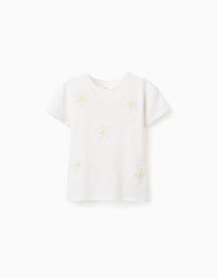 -T-shirt en coton à imprimé floral 3d