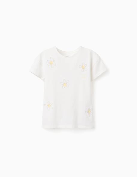 Fille-T-shirt, sous-pull-T-shirt-T-shirt en coton à imprimé floral 3d