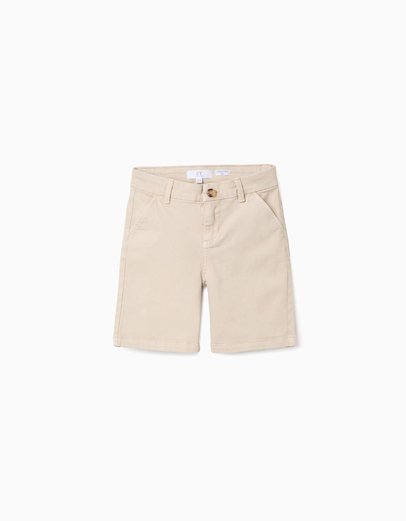 Short Chino Midi En Serg Avec Poches Beige Clair 14 €
