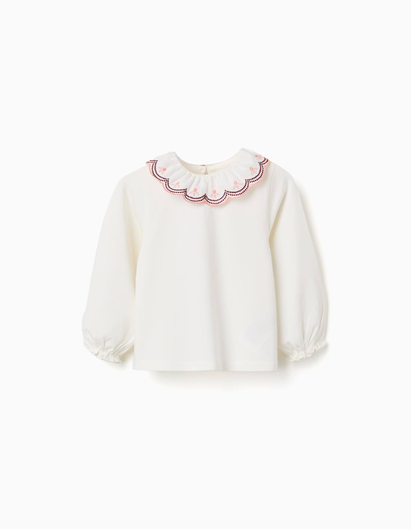 T-shirt Manches Longues Avec Col Brod Beige Clair 15 €