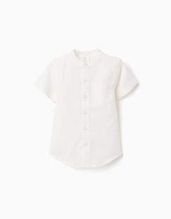 Chemise à manches courtes en lin et coton avec poche  - vertbaudet enfant