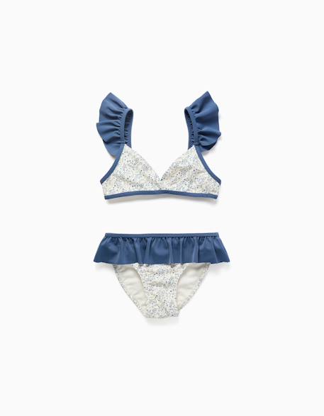Maillot de bain 2 pièces avec motif floral et volants you&me  - vertbaudet enfant