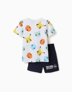 -Pyjama à manches courtes en coton avec imprimés pokémon