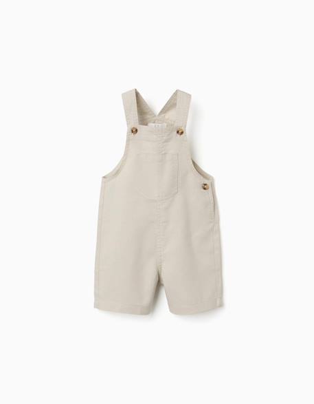Bébé-Salopette en lin et coton avec poches