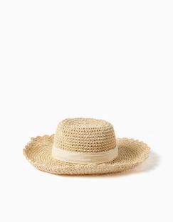 Chapeau de paille avec nœud décoratif  - vertbaudet enfant