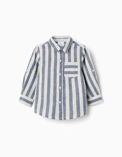 Bébé-Chemise, blouse-Chemise en coton et lin à rayures you&me