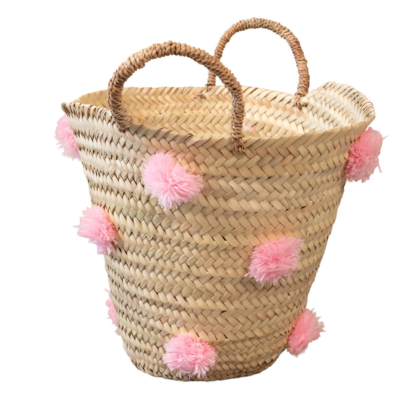 Panier De Rangement À Pompons Rose (Home Maison) - Image 1