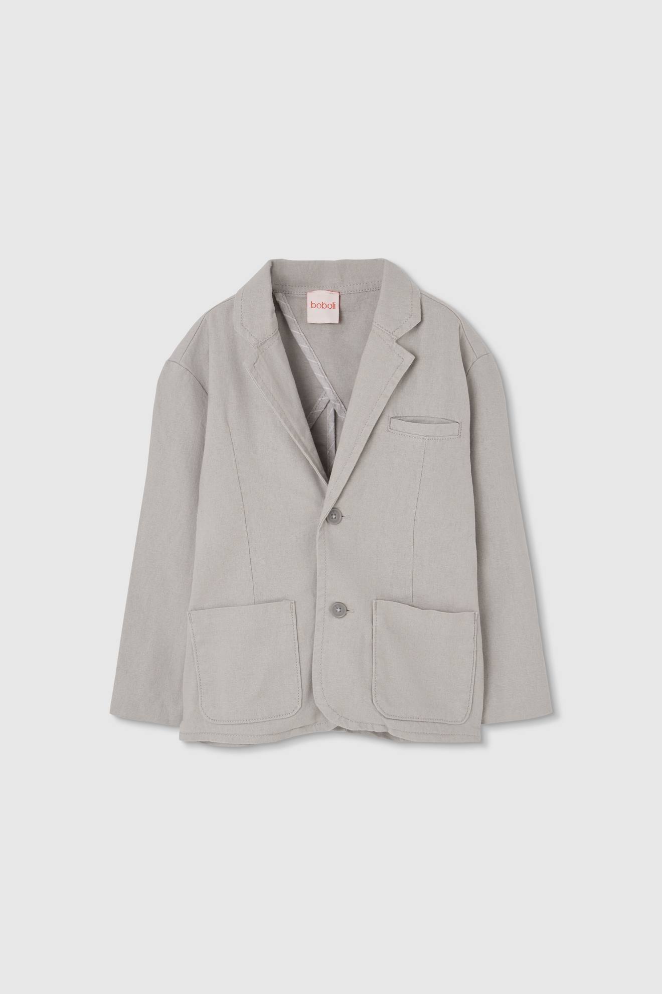Blazer Enfant En Lin Marron