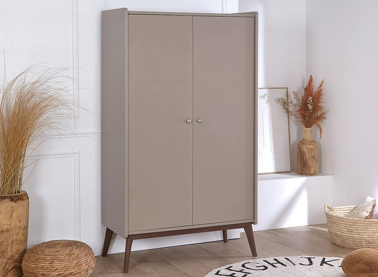 Armoire 2 Portes Gaïa Argile & Noyer