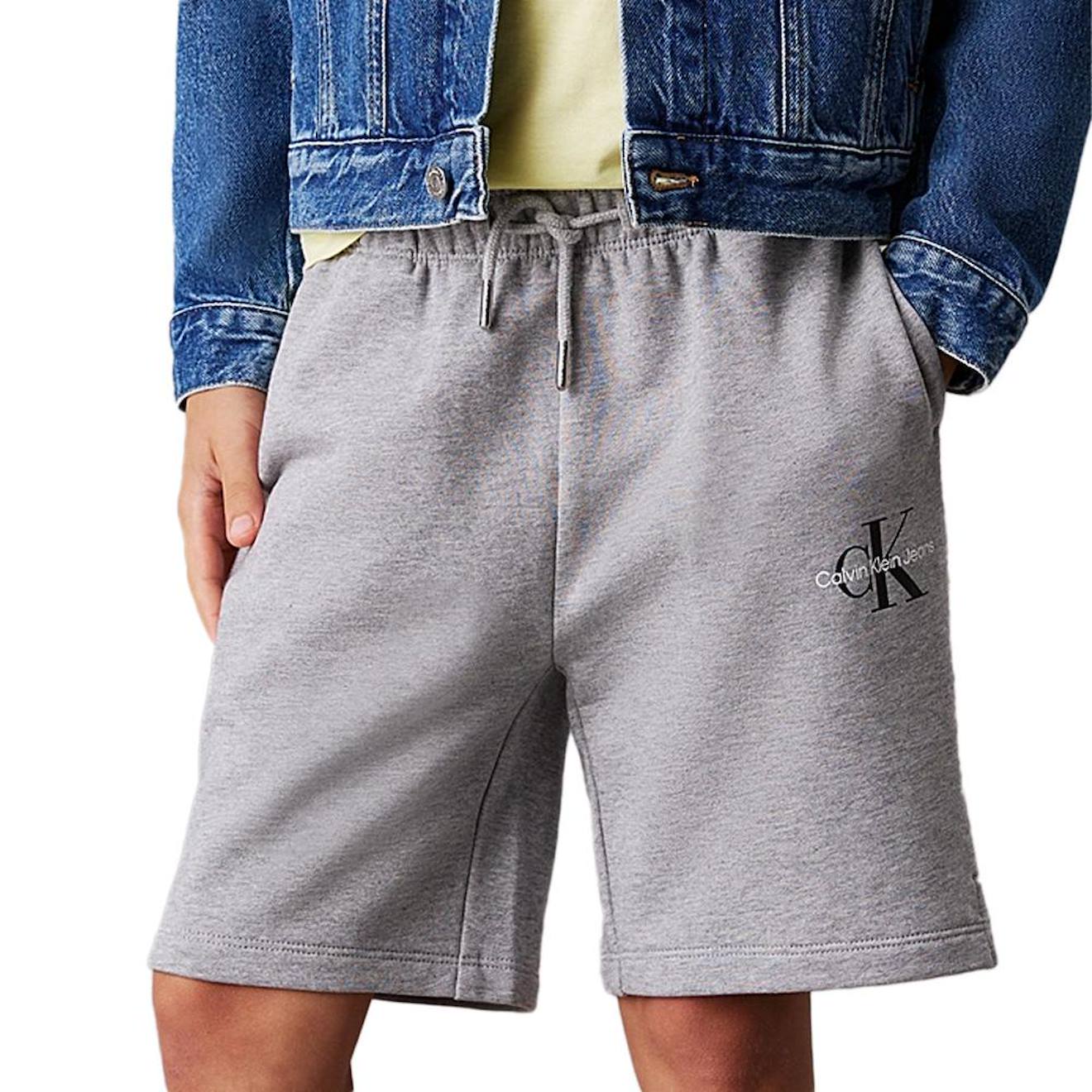 Short garçon en coton monogram relaxed gris