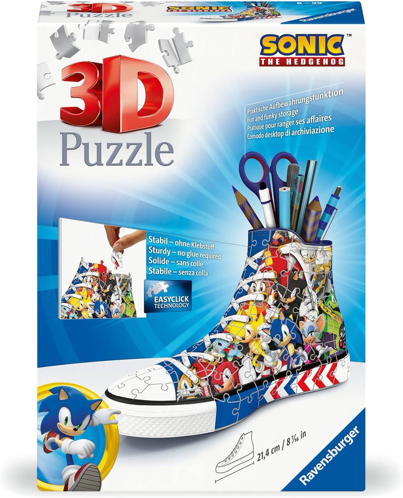 Puzzle 3d Sneaker Sonic – 108 Pièces – Porte-crayon Décoratif – Dès 8 Ans Multicolore Puzzle 3d Sneaker Sonic – 108 Pièces – Porte-crayon Décoratif – Dès 8 Ans Multicolore