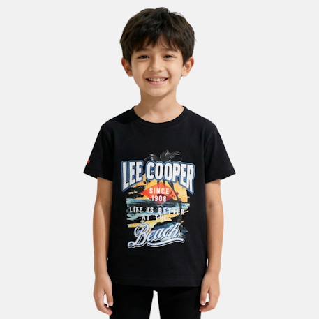 T-shirt manches courtes garçon avec motif plage  - vertbaudet enfant
