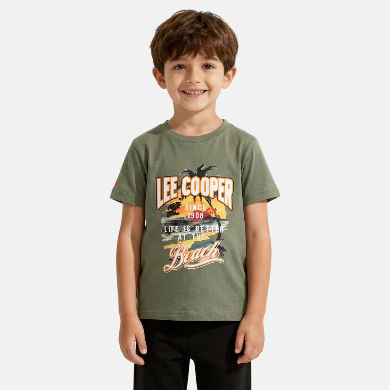 T-shirt Manches Courtes Garon Avec Motif Plage Kaki 8 €