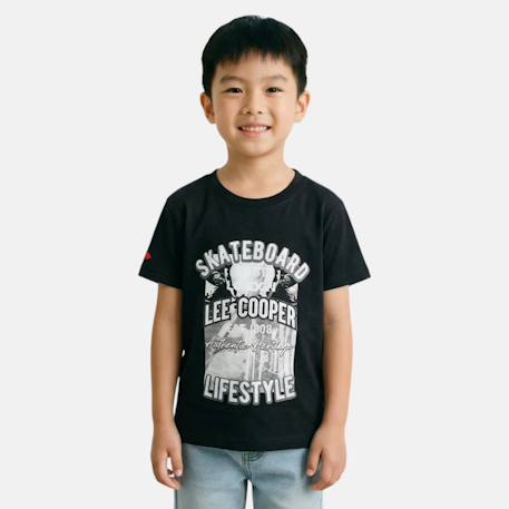 Garçon-T-shirt manches courtes garçon avec imprime skateboard