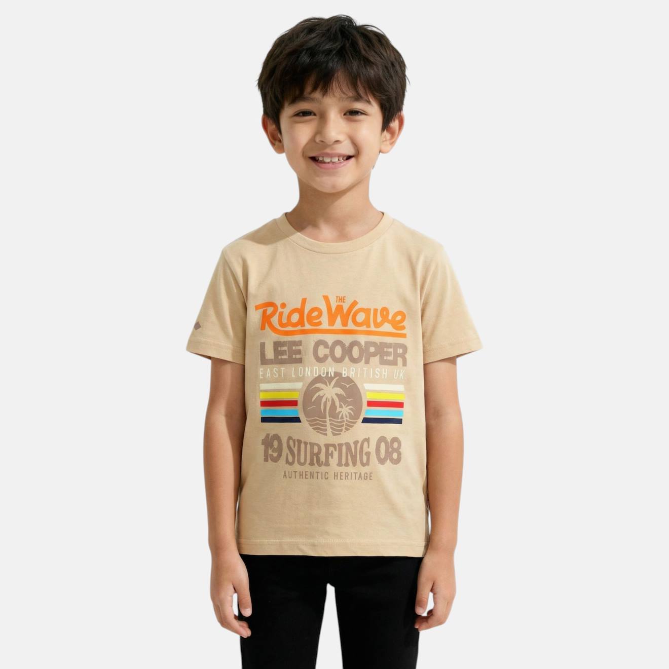 T-shirt Manches Courtes Garon Avec Imprime Colore Beige 8 €