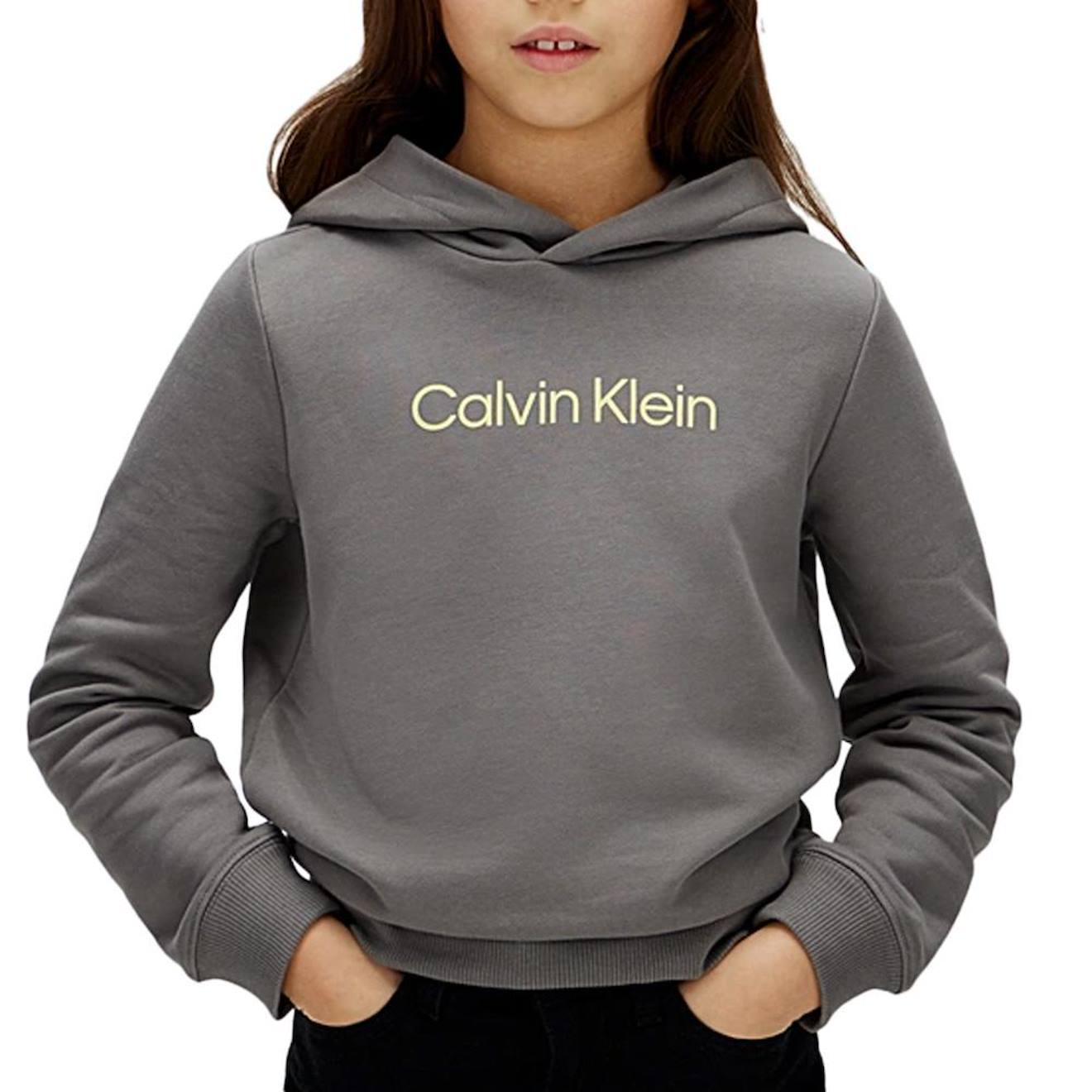 Sweat Fille À Capuche Gris