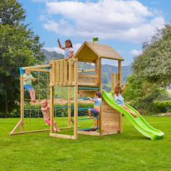 Aire jeux double plateforme santoline bois fsc®  - vertbaudet enfant
