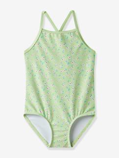 Ensemble Bain Fille VERTBAUDET - Maillot 1 Pièce + Bonnet, Motif Love