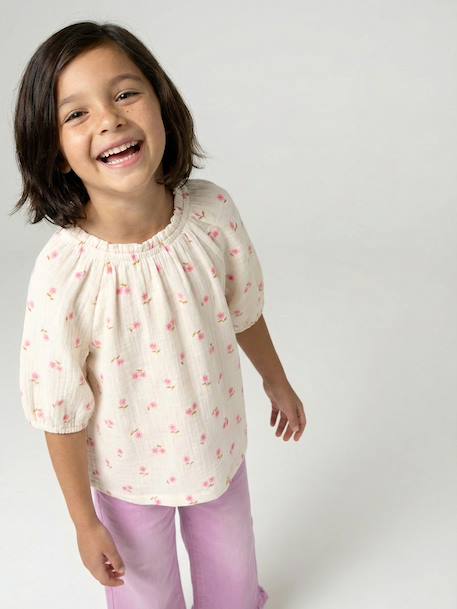 Fille-Blouse fille en gaze de coton
