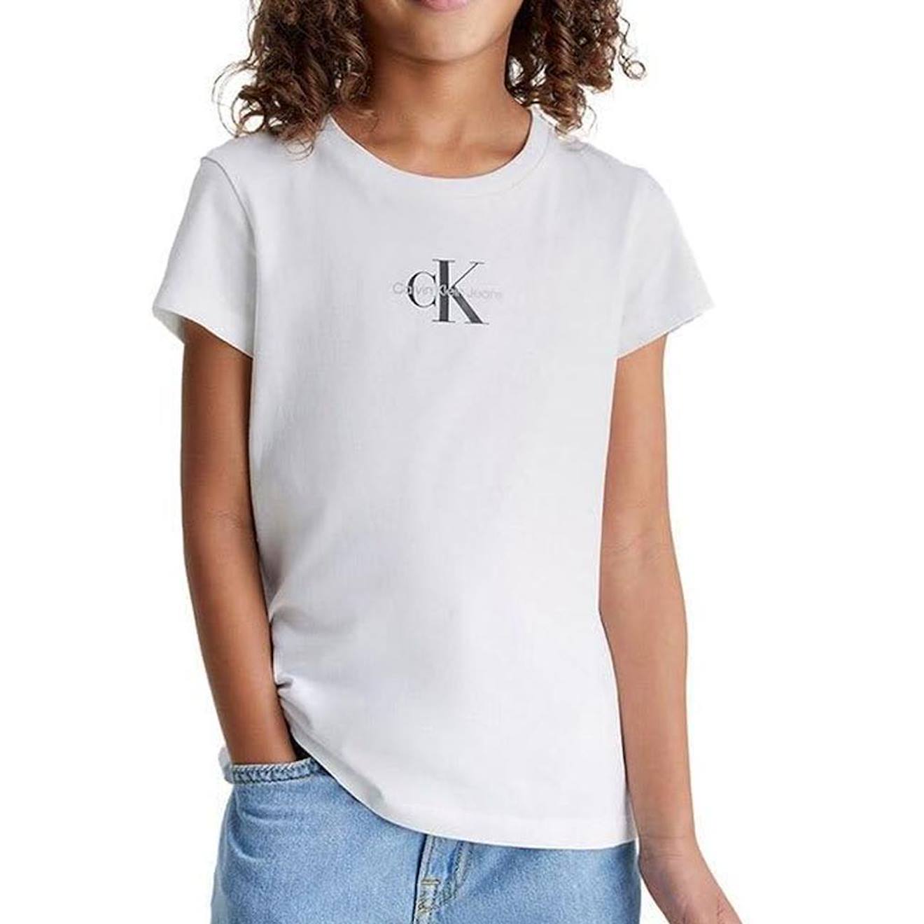 T-shirt Fille À Manches Courtes Blanc