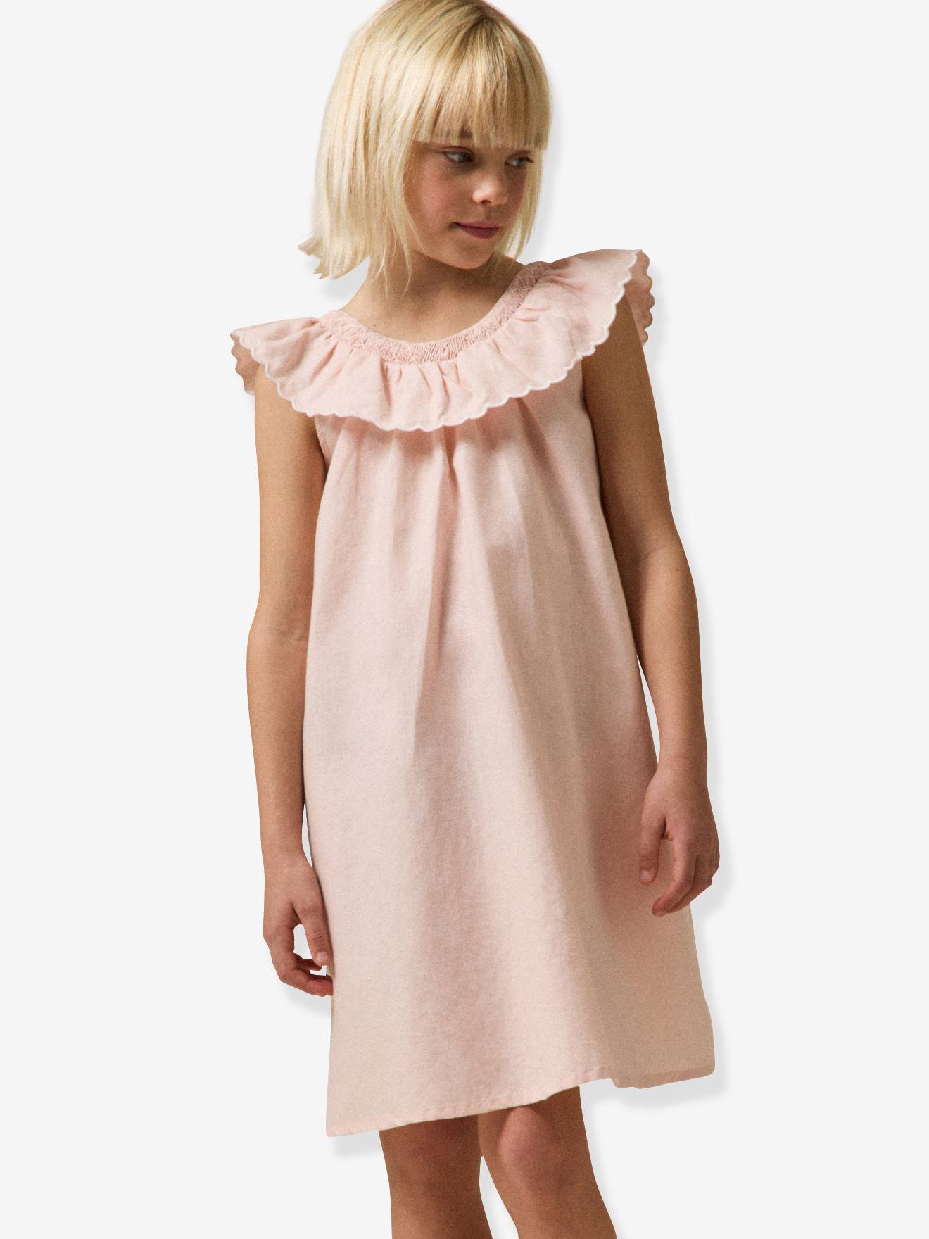 Robe courte fille rose pâle Robe courte fille rose pâle