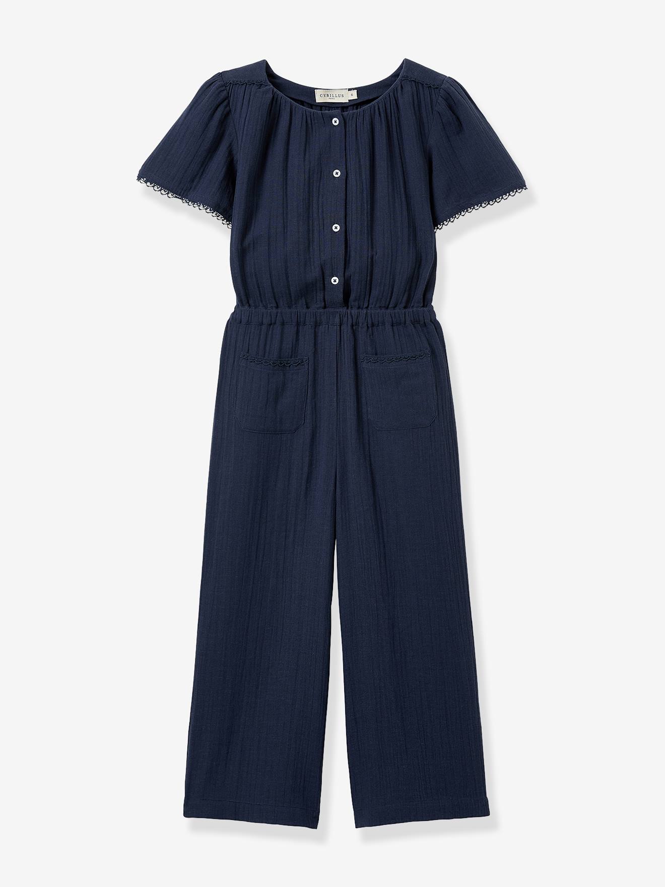 Combinaison gaze de coton marine