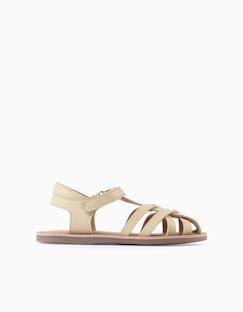 Chaussures-Sandales en cuir fermées avec lanières croisées