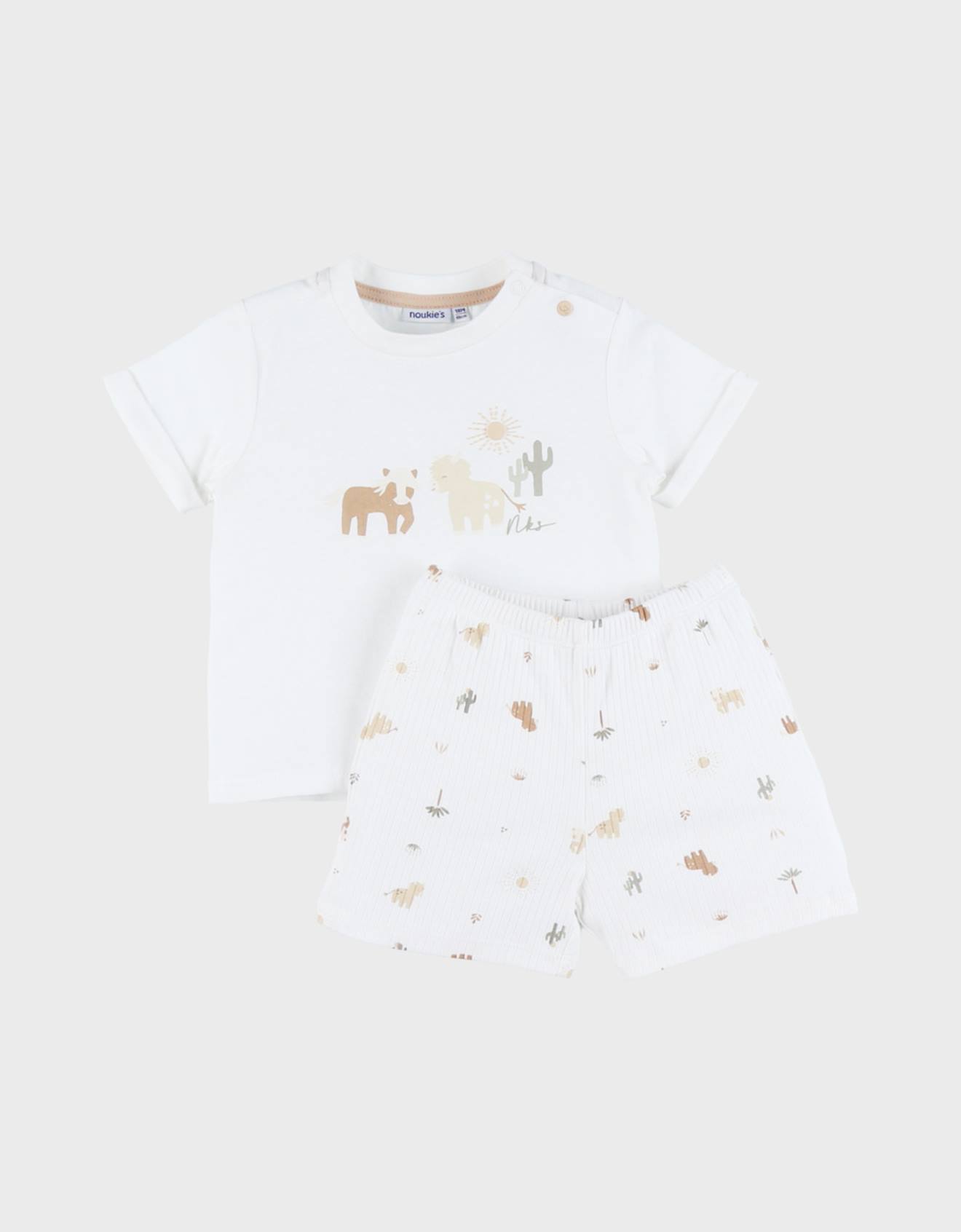Pyjama Bébé Coton Imprimé Blanc