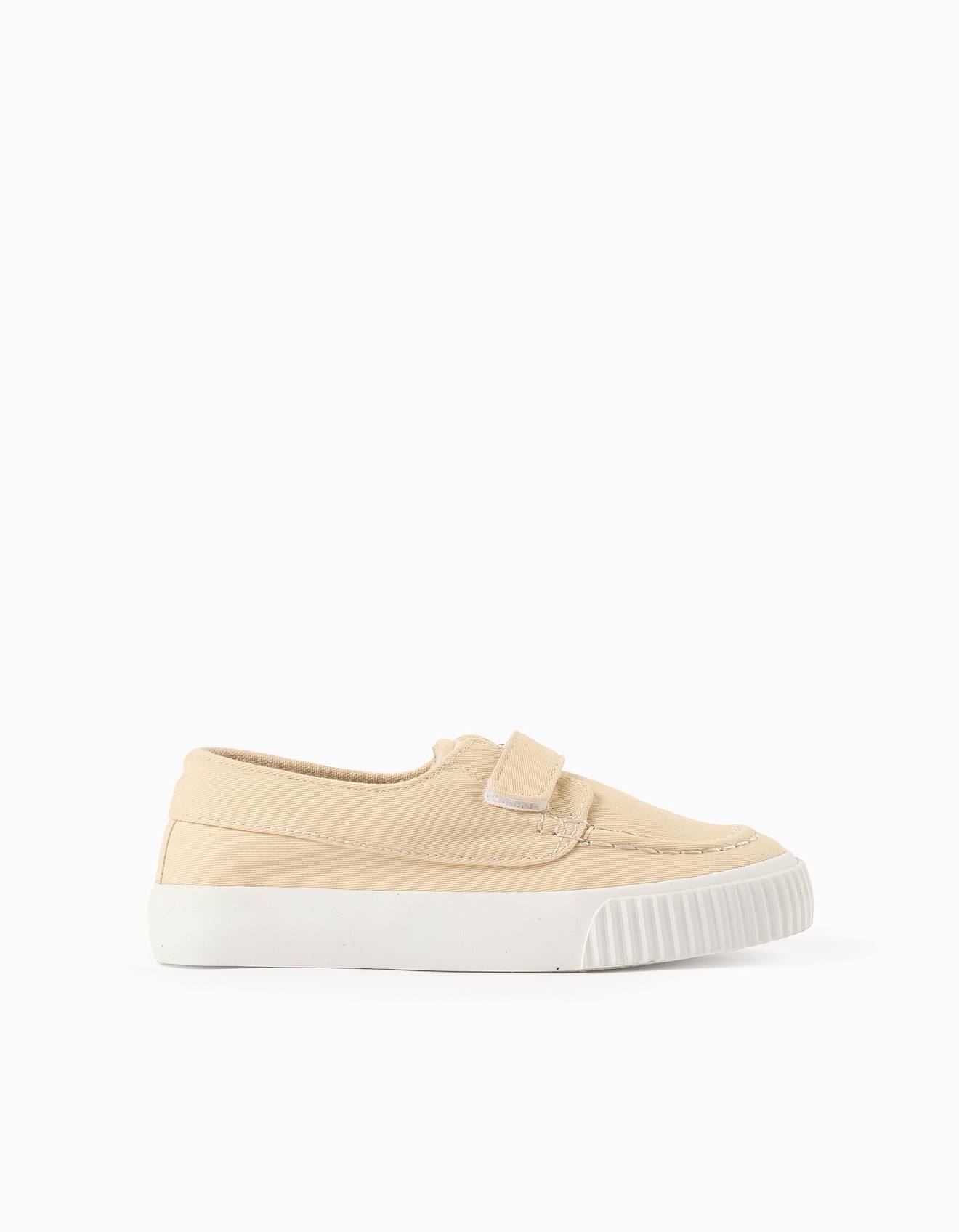 Chaussures Bateau En Toile Avec Bride Scratch Beige Fonc 17€