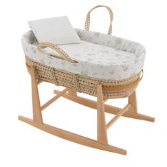 Puériculture-Lit de voyage et accessoires sommeil-Lit parapluie, couffin, berceau-Couffin matelasse + support en bois