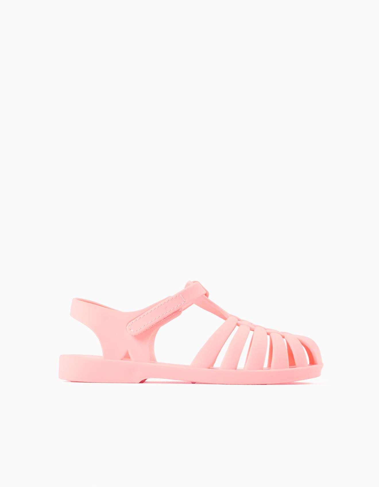 Sandales Jelly Avec Fermeture À Scratch Corail Clair