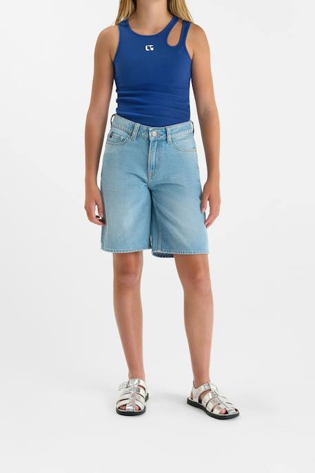 Fille-Bermuda short en jeans bourdon
