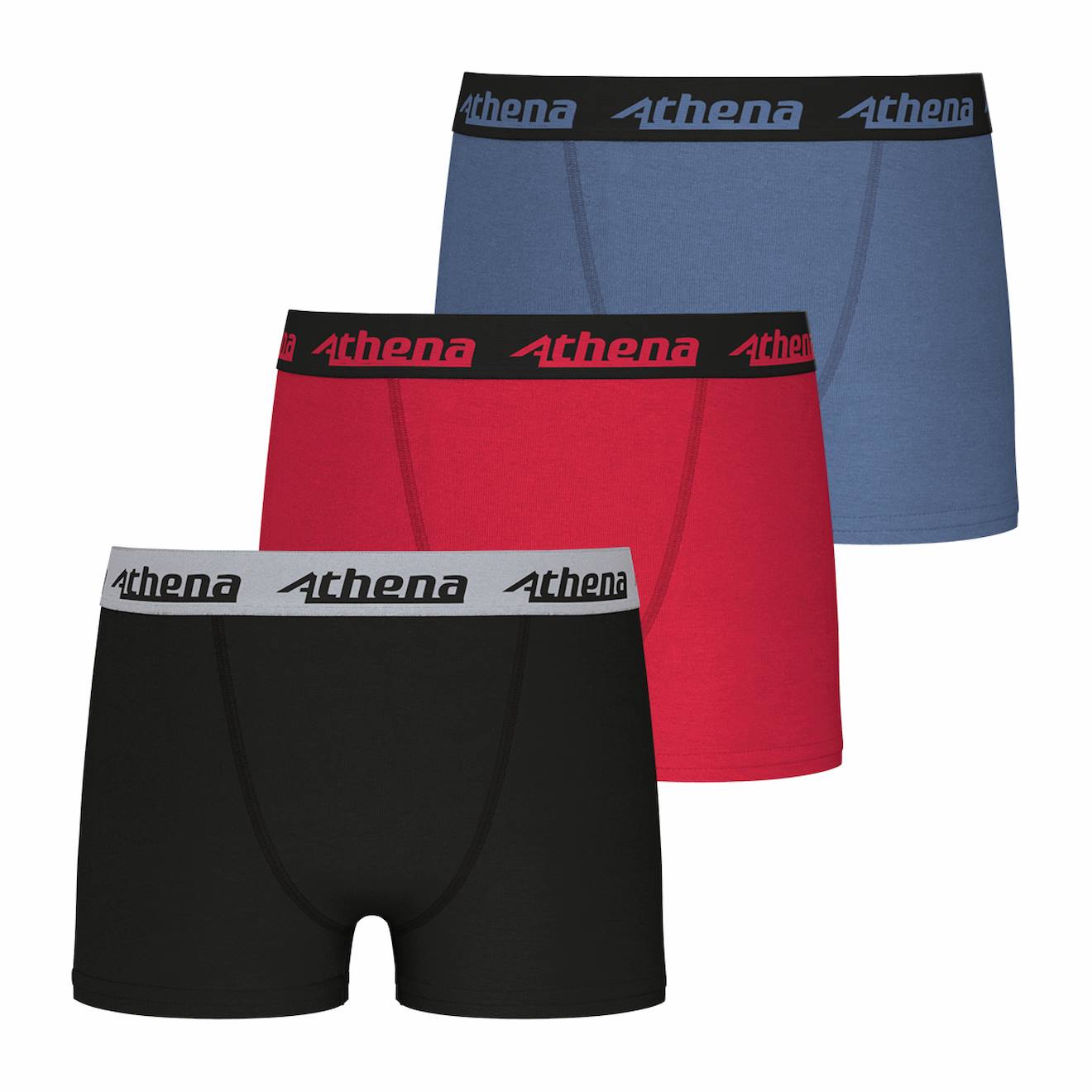 Lot De 3 Boxers Garçon Ecopack Trio Choc Rouge-bleu