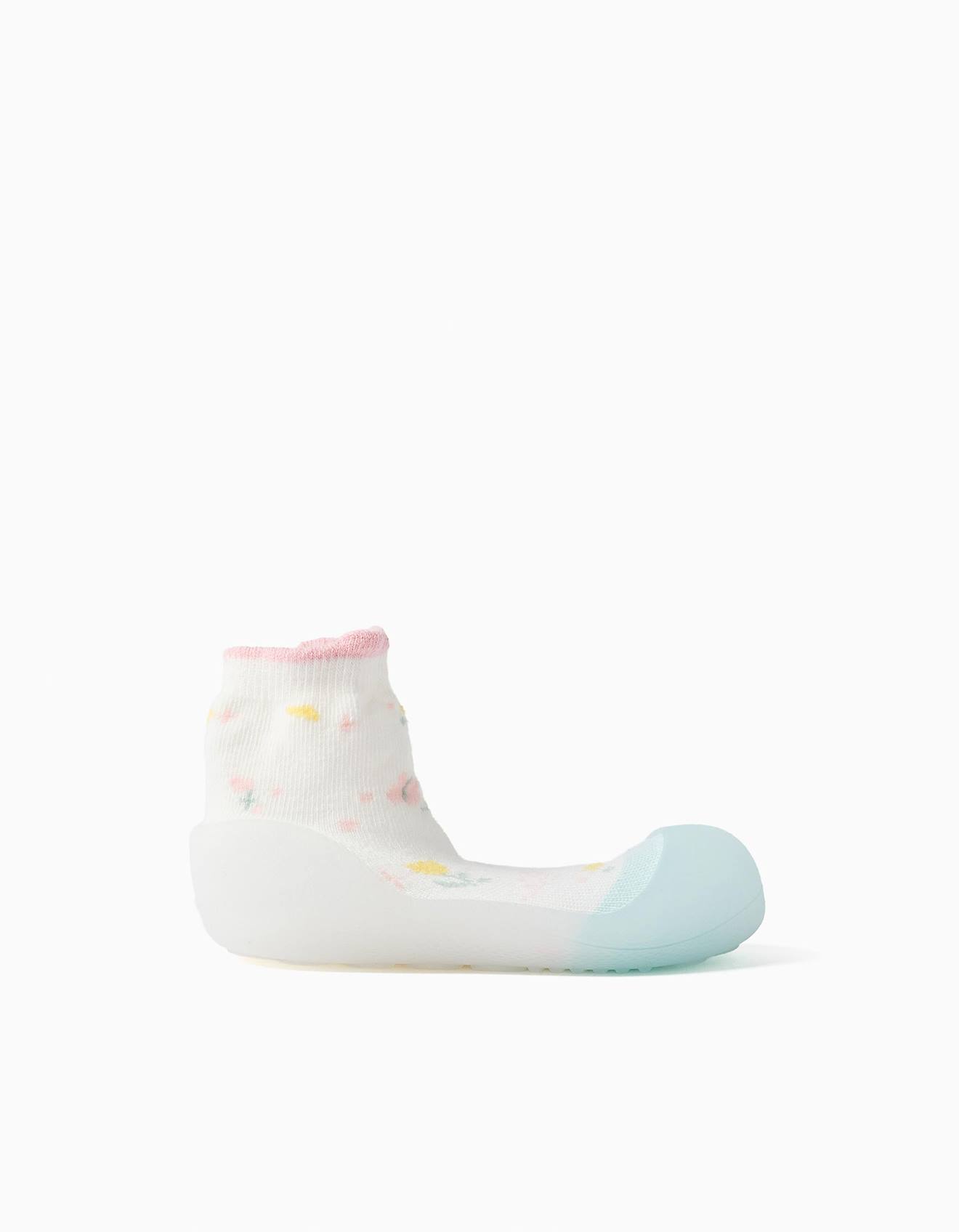 Chaussettes-chaussons À Motif Floral Blanc