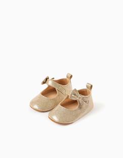 Chaussures-Chaussures bébé 17-26-Ballerines à glitter et nœud