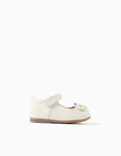 Chaussures-Chaussures bébé 17-26-Ballerines en cuir avec nœud décoratif