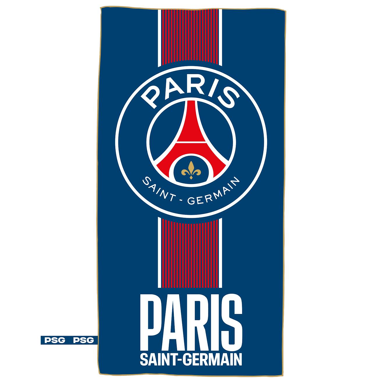 Serviette De Bain Et De Plage Imprimée Microfibre, Psg Prince Bleu