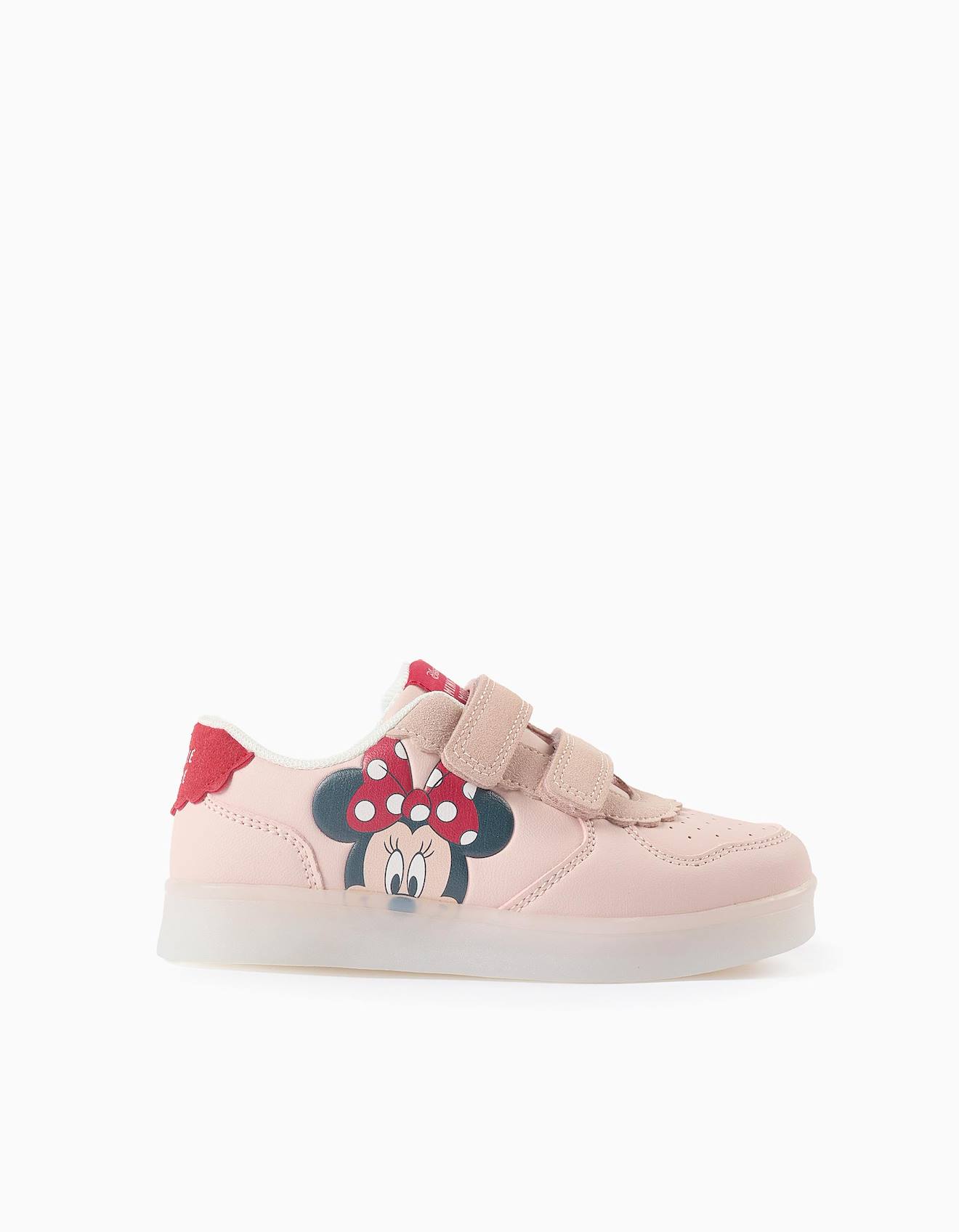 Baskets Bi-matière Lumineuses Avec Minnie Rose Clair Baskets Bi-matière Lumineuses Avec Minnie Rose Clair