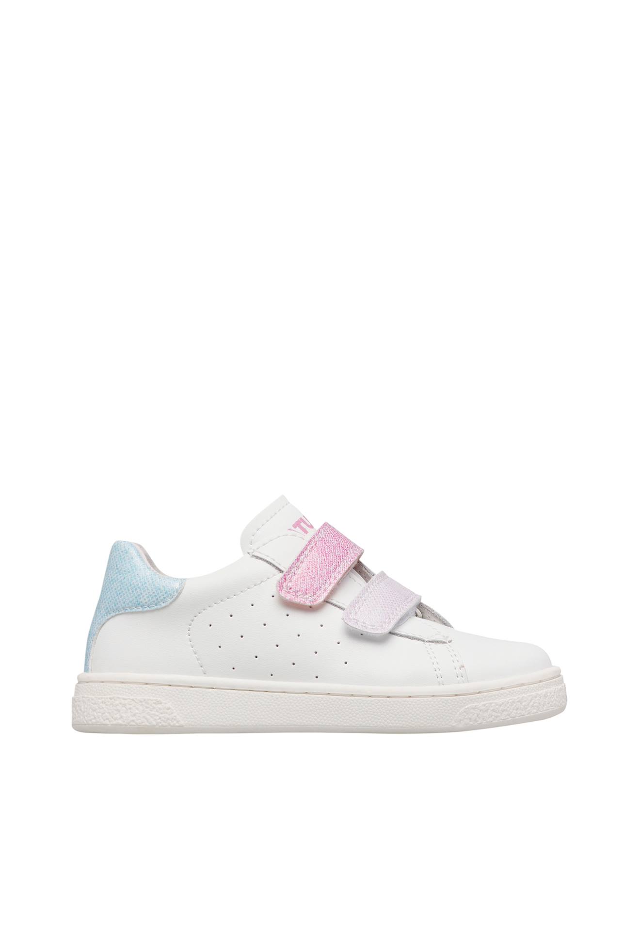 Baskets En Cuir Hasselt 2 Vl. Blanc-fuchsia