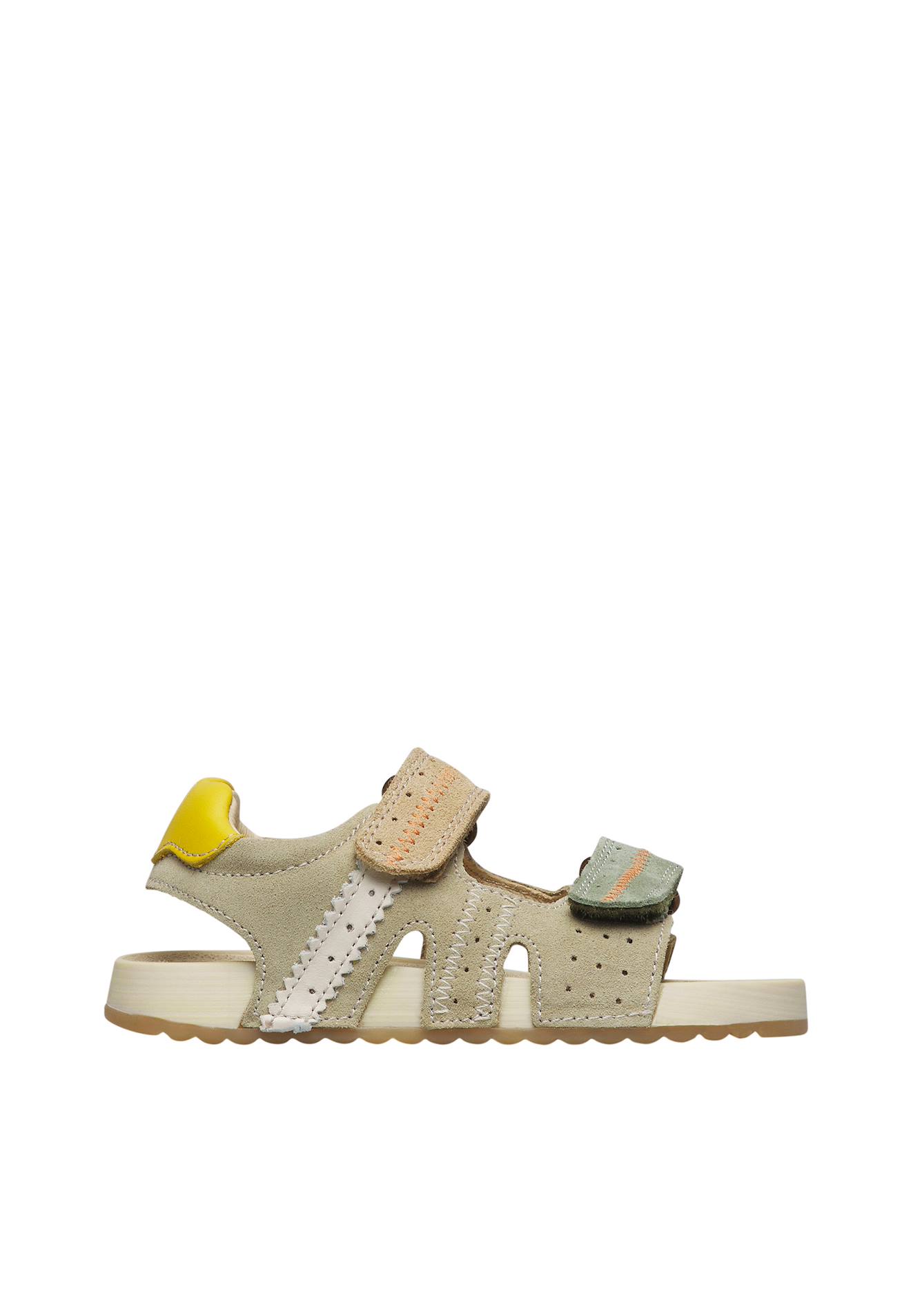 Sandales En Suède Et Cuir Sihur. Beige