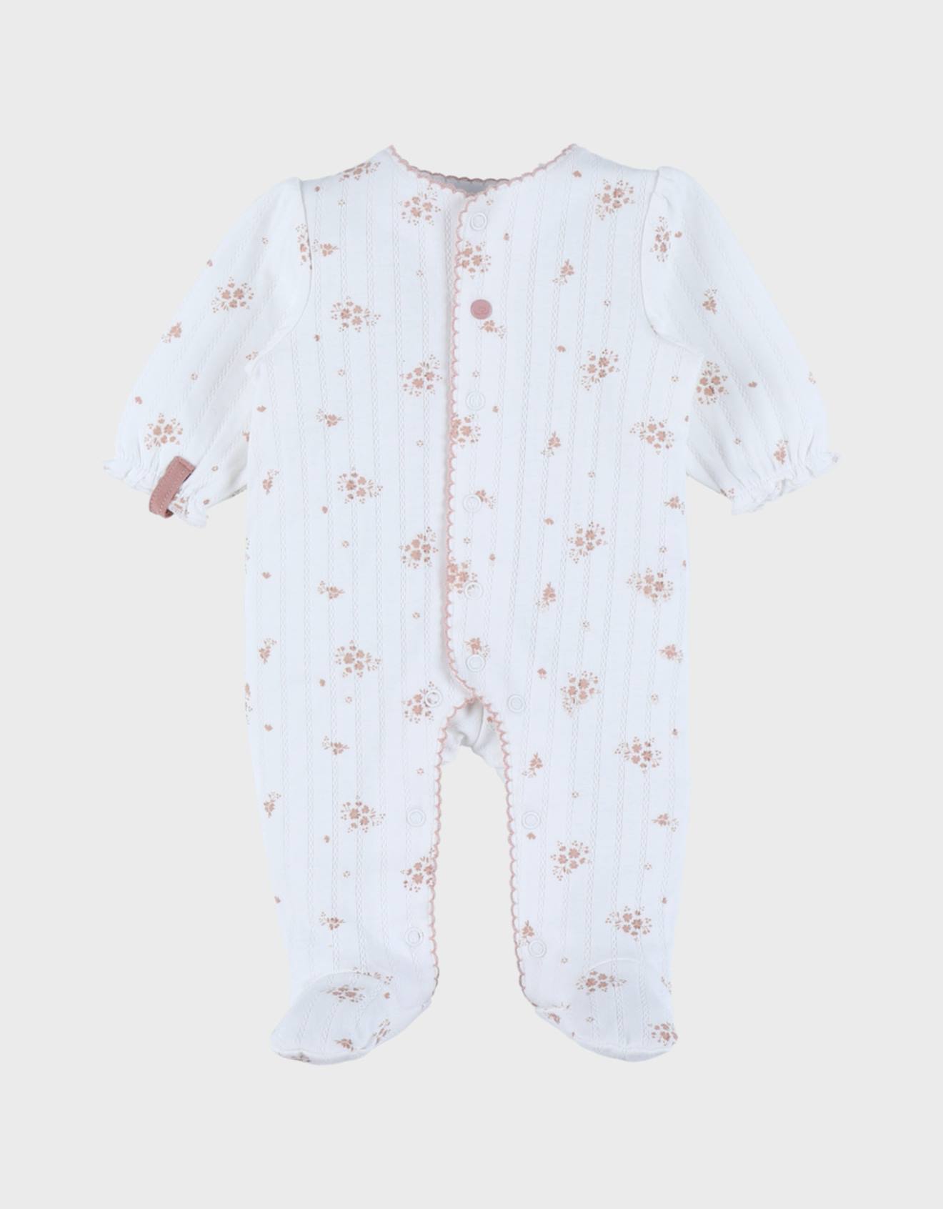 Pyjama Bébé Coton Pointelle Blanc