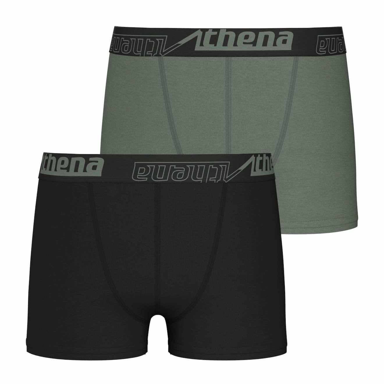 Lot De 2 Boxers Ecopack Noir-kaki