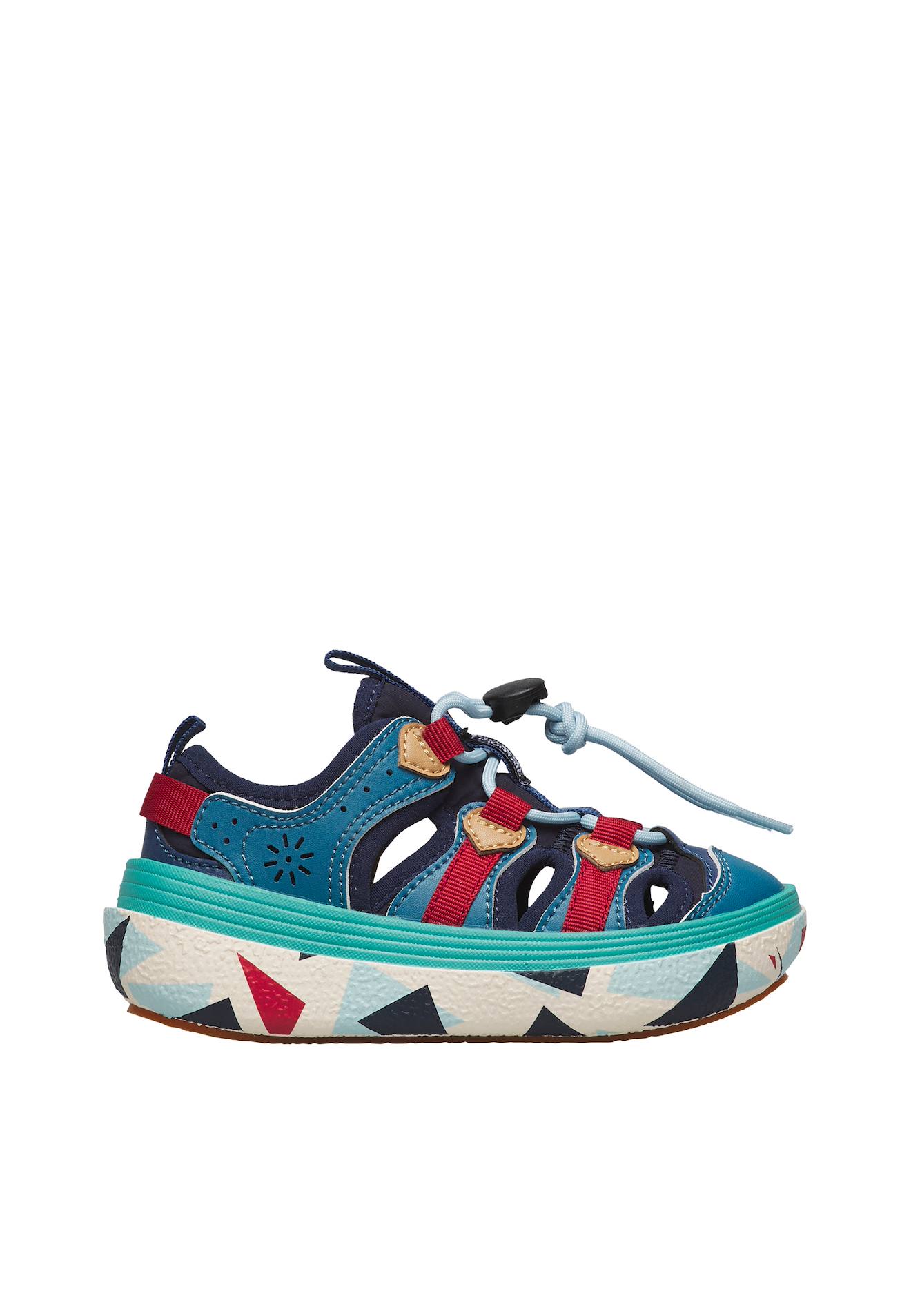 Sandales Semi Chomei Junior. Marine-bordeaux