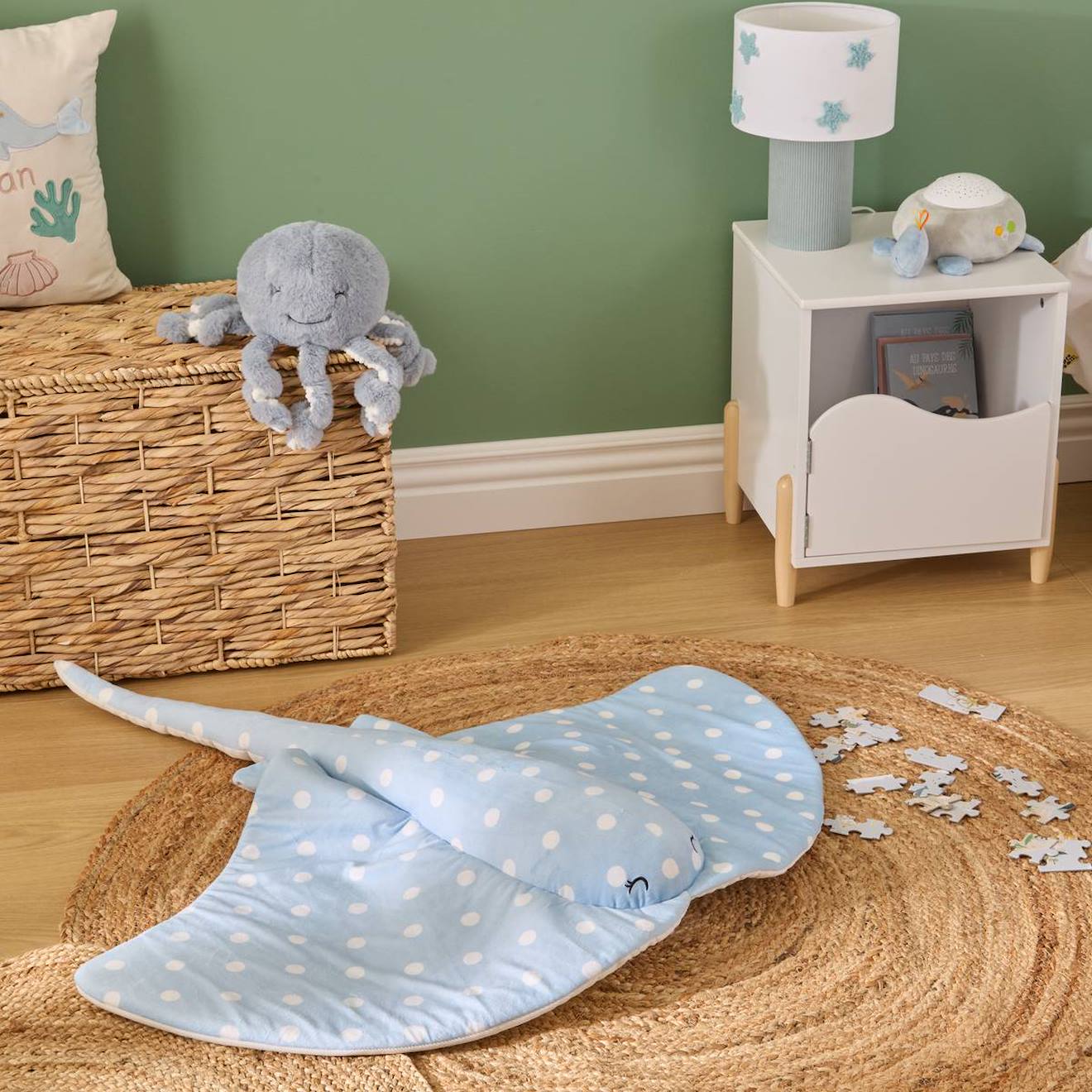 Peluche Raie Manta - Orta Bleu Clair