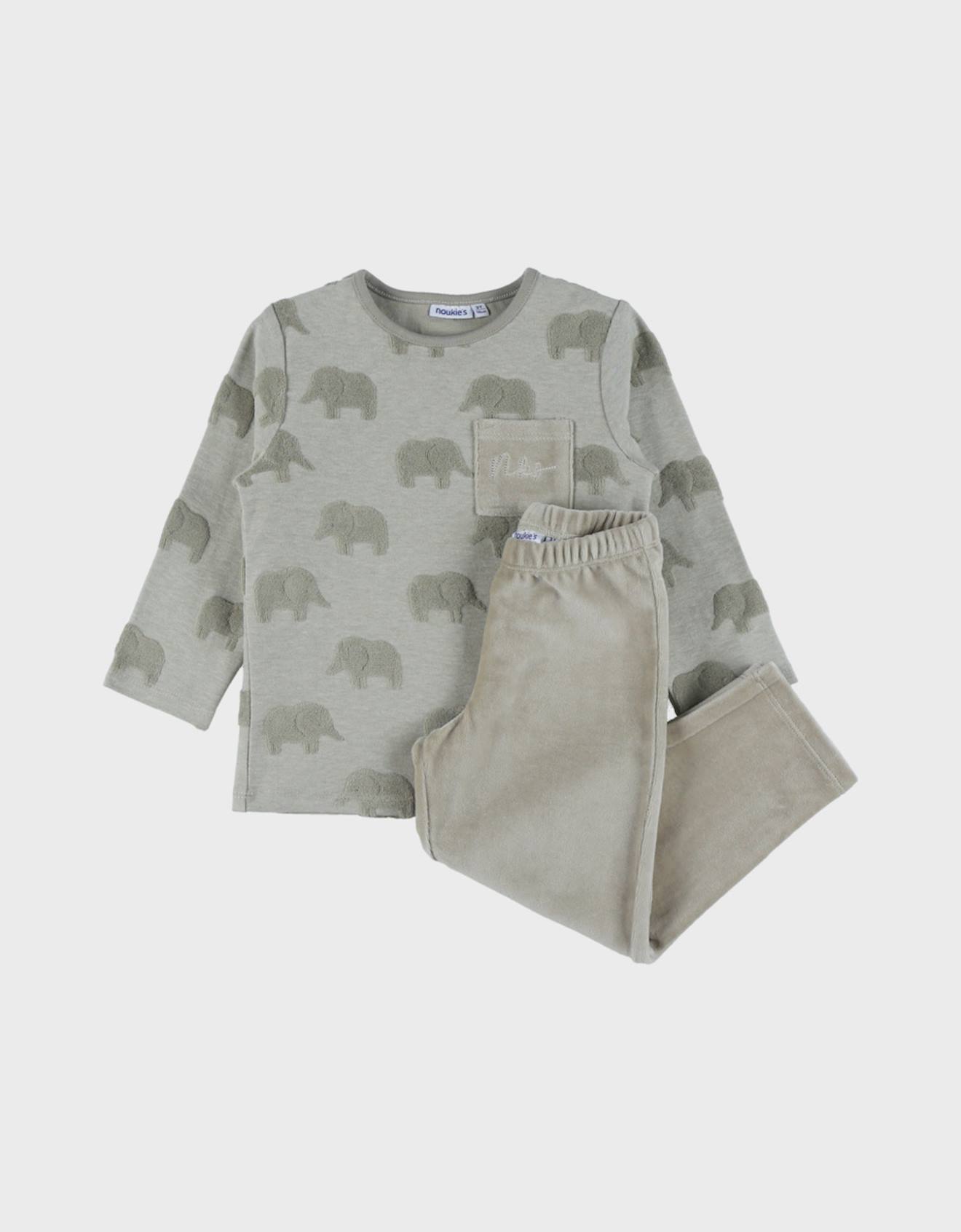 Pyjama Bébé Coton Jacquard Vert