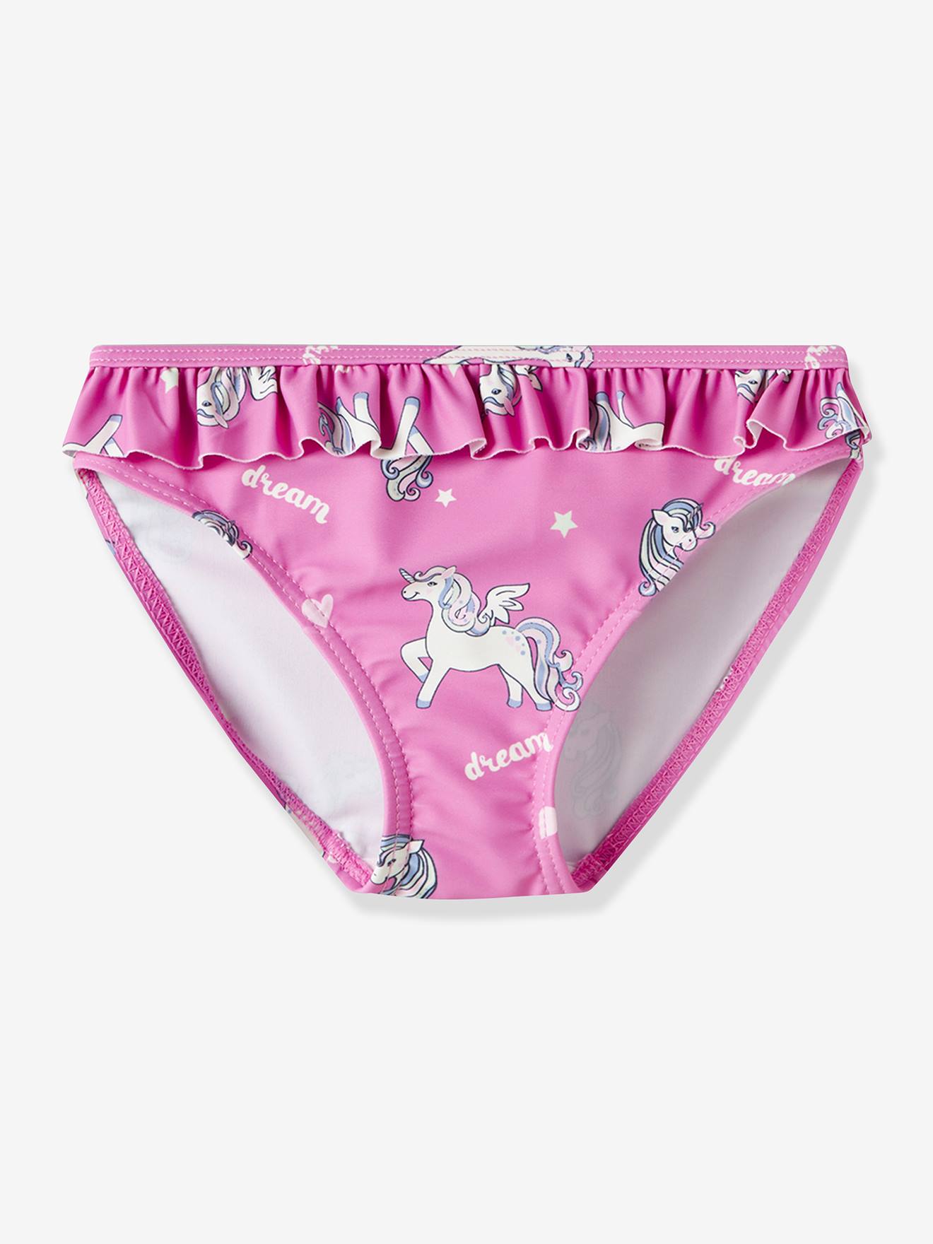 Bas de bikini fille imprimé à volants NAME IT fuchsia