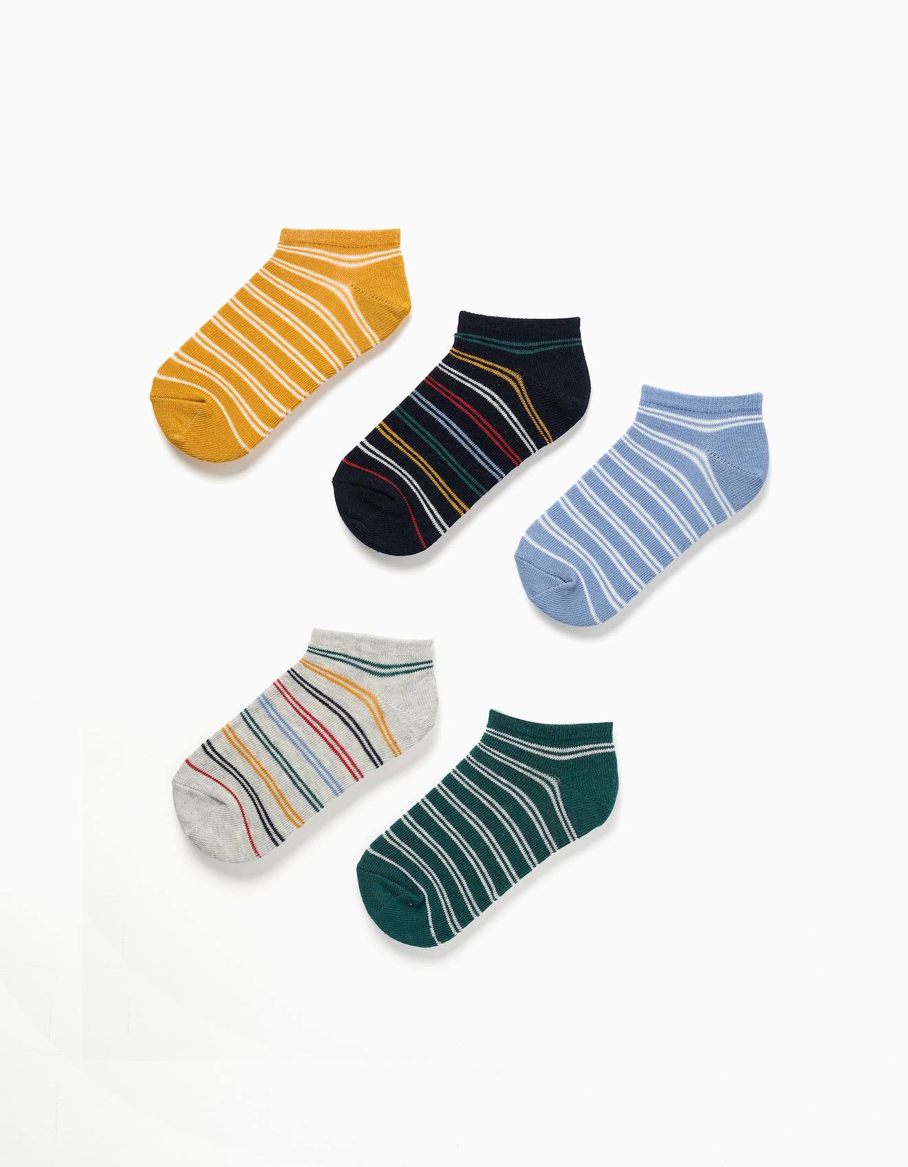 5 Paires De Socquettes Rayures Contrastes Multicolore 12 €