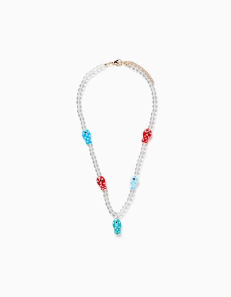 Fille-Collier avec perles et pendentif en forme de poisson