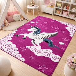 Linge de maison et décoration-Tapis enfant tissé lyn8 licorne a