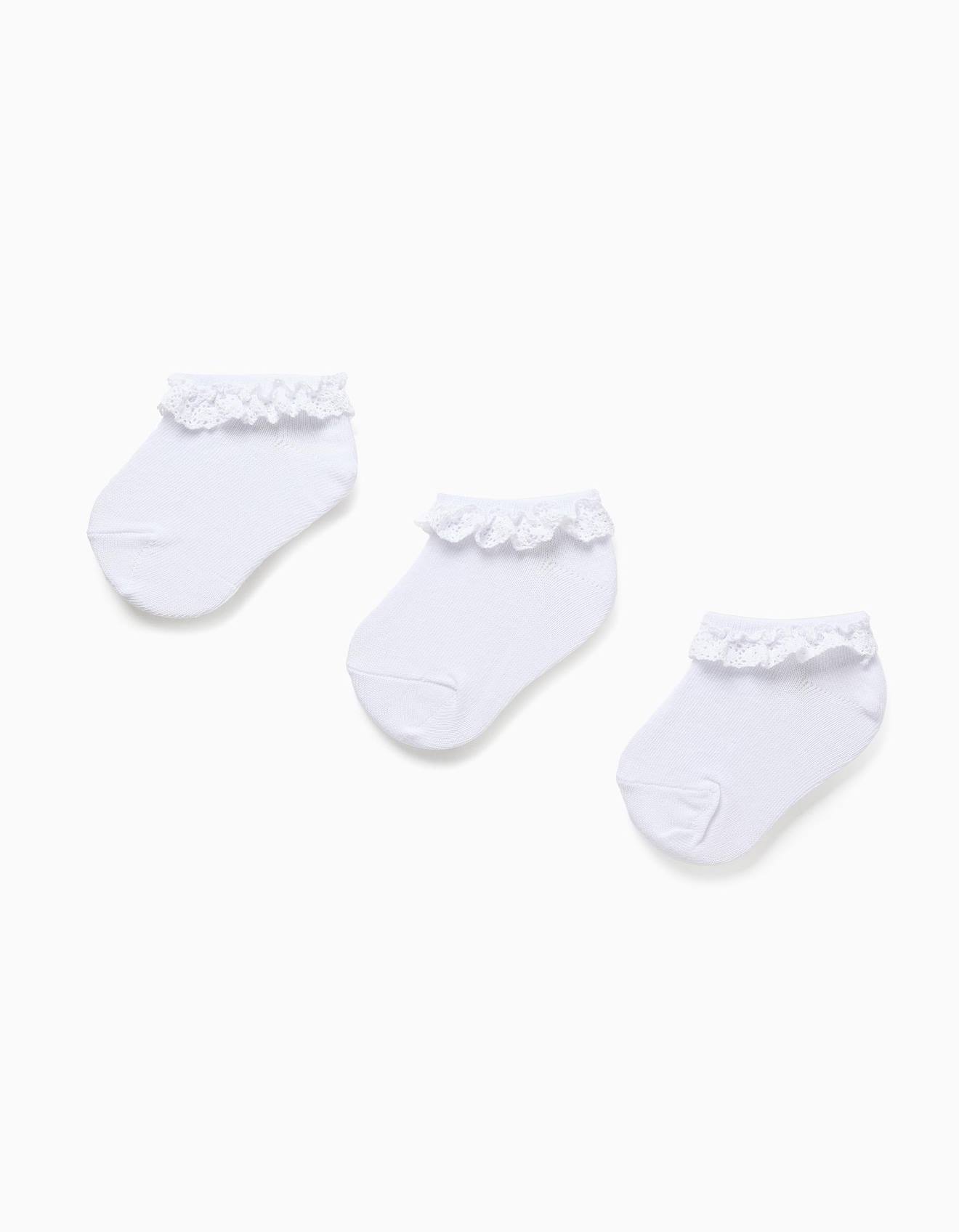 Lot De 3 Paires De Socquettes Avec Détail En Dentelle Blanc